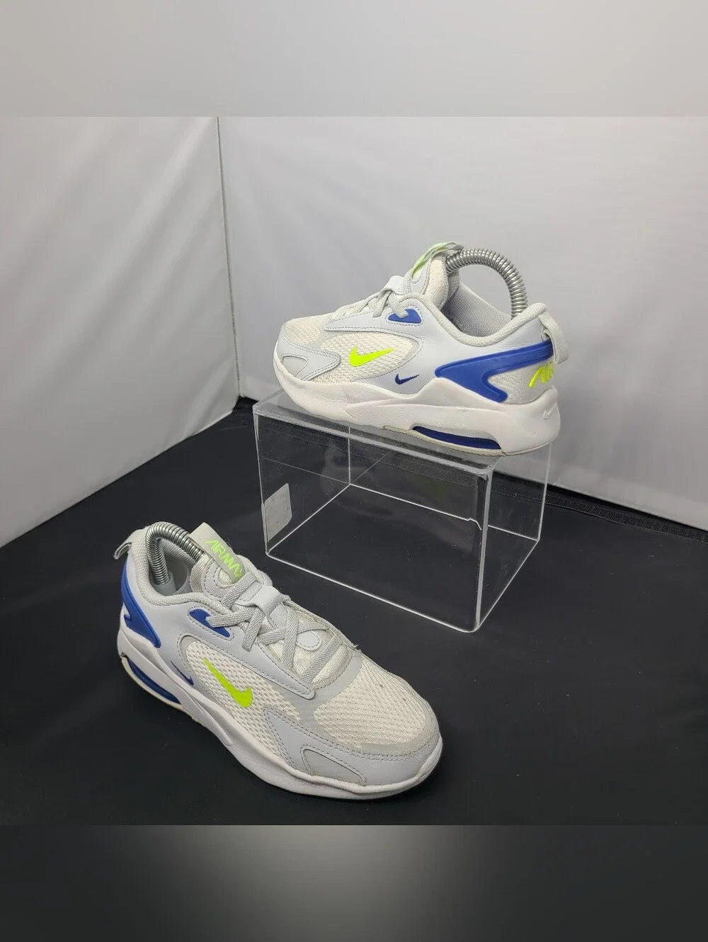 Nike Air Max Bolt 'Pure Platinum Royal Volt' kids size 1Y